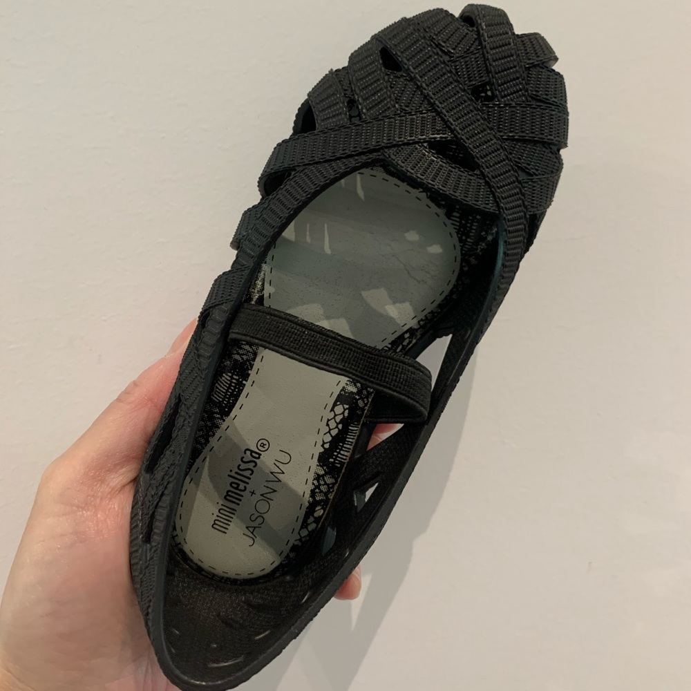 Melissa x Jason Wu Black Jelly Ballet Flats – Mini Melissa Kids Size 27